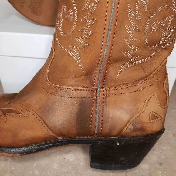 Durango Western Boots RD5302 Tooled Leather Distressed Camel Brown Womens 7.5 - Picture 11 of 14